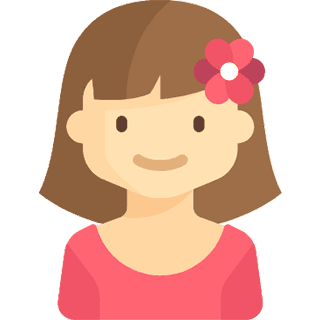 Girl in pink shirt with pink flower in her hair