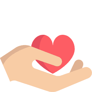 A hand holding a heart